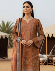 Caramel Filigree & Geo-Border Lawn 3 PCs Unstitched