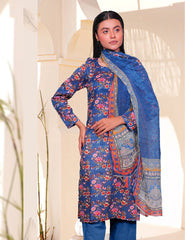 Azure Blue & Pink Petal Nenokara Premium Lawn 3 PCs Unstitched