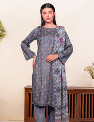 Slate Grey & Geometric Ethnic Nenokara Premium Lawn 3 PCs Unstitched