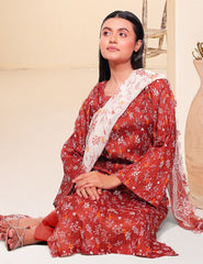 Russet Wildflower Nenokara Premium Lawn 3 PCs Unstitched