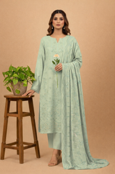 Pistachio Green Noor-e-Dhanak Chamki Embroidered 3-Piece Unstitched