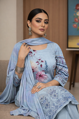 Frosted Bloom Viscose Bana Dora 3-Piece Unstitched