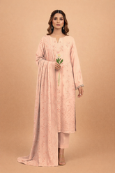 Blush Peach Noor-e-Dhanak Chamki Embroidered 3-Piece Unstitched
