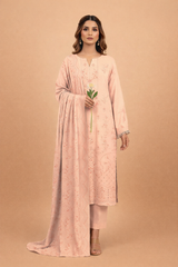 Blush Peach Noor-e-Dhanak Chamki Embroidered 3-Piece Unstitched