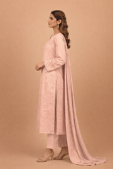 Blush Peach Noor-e-Dhanak Chamki Embroidered 3-Piece Unstitched