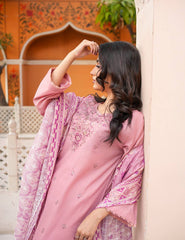 Dora-e-Khaas Luxury Double-Head Embroidered – 3 PCs Unstitched