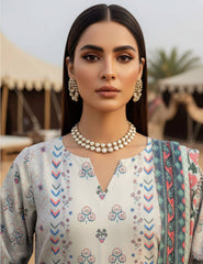 Pearl Grey Lawn 3 PCs Unstitched