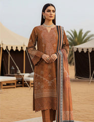 Caramel Filigree & Geo-Border Lawn 3 PCs Unstitched