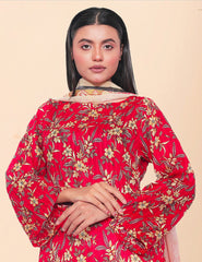 Crimson Floral Bloom Nenokara Premium Lawn 3 PCs Unstitched