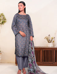 Slate Grey & Geometric Ethnic Nenokara Premium Lawn 3 PCs Unstitched