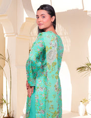 Aqua Mint Rose Nenokara Premium Lawn 3 PCs Unstitched