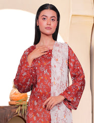 Russet Wildflower Nenokara Premium Lawn 3 PCs Unstitched